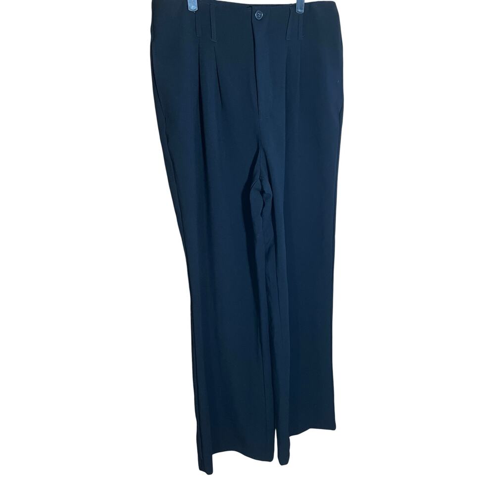 Chico's SO Black Dress Pants Front Pleats Wide Leg High Rise Sz 18 NWT